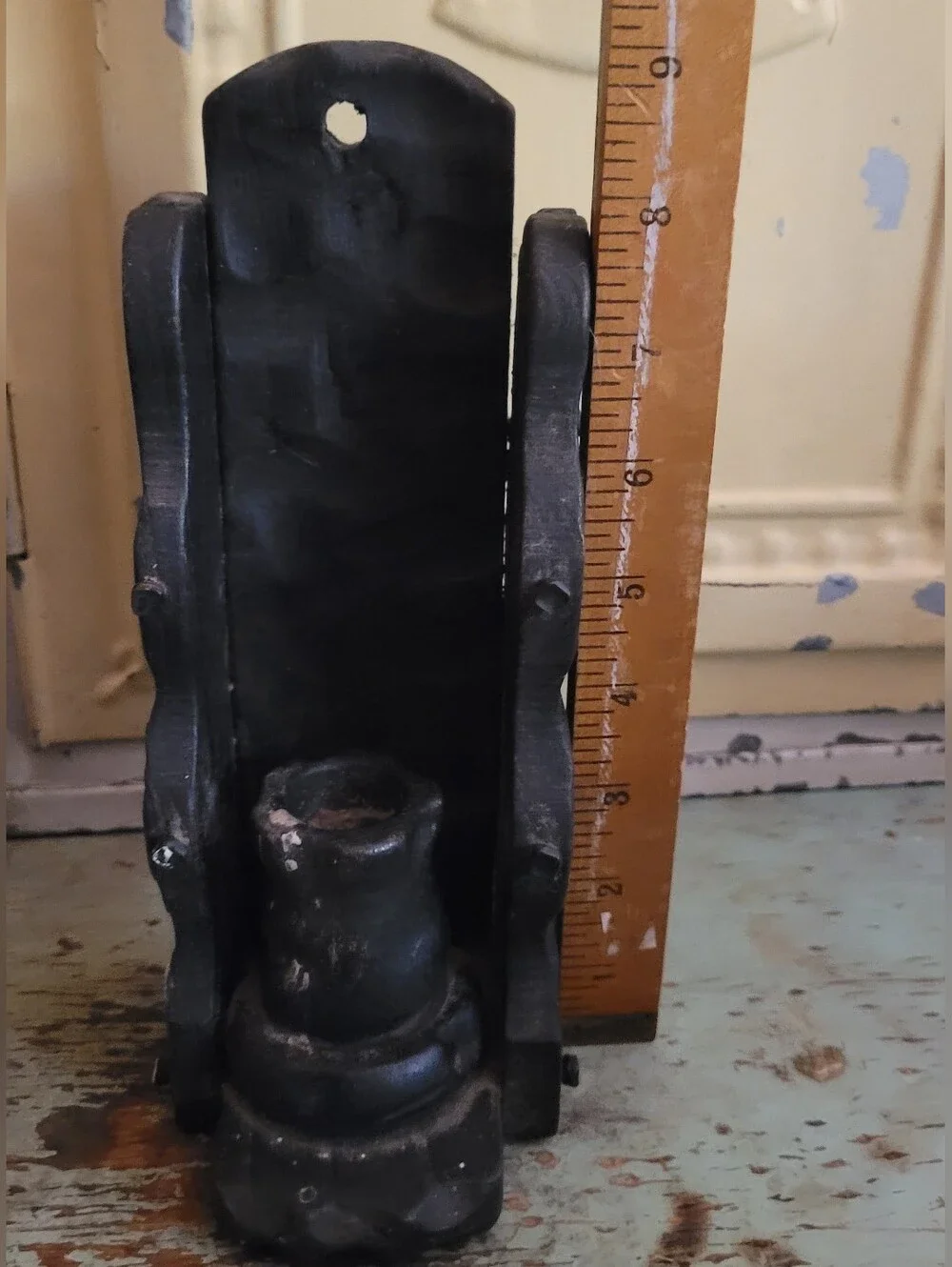 Antique Rustic Wooden Candle Holder